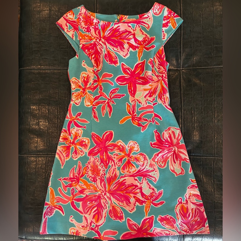 Lily Pulitzer Turquoise Floral Dress - Size Large
